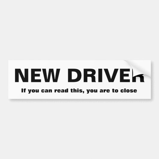 Nieuwe driver bumpersticker (Voorkant)