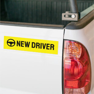 Nieuwe Driver Bumpersticker met auto stuur logo