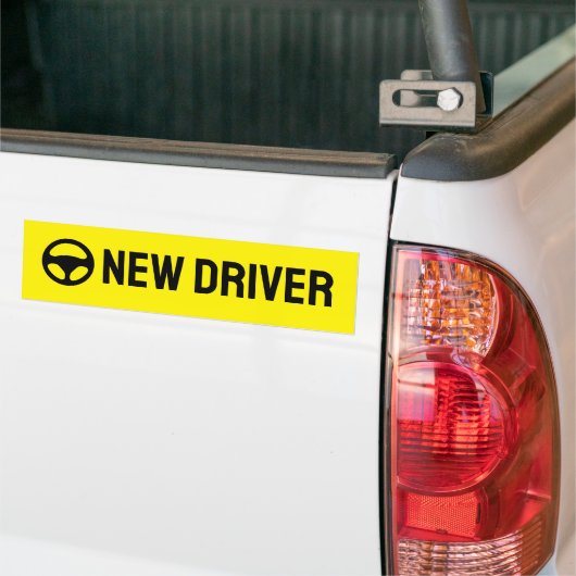 Nieuwe Driver Bumpersticker met auto stuur logo (Op Truck)