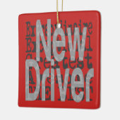 Nieuwe driver extraordinaire keramisch ornament (Links)
