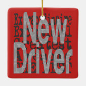 Nieuwe driver extraordinaire keramisch ornament (Achterkant)