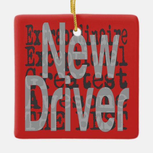 Nieuwe driver extraordinaire keramisch ornament (Voorkant)