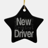 Nieuwe driver extraordinaire keramisch ornament (Achterkant)