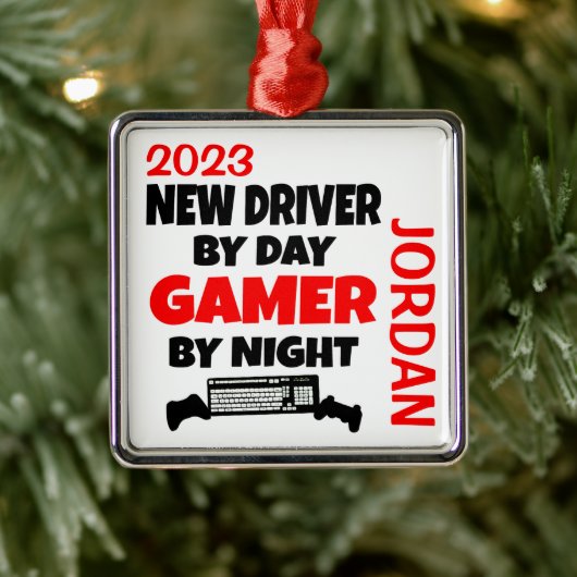 Nieuwe Driver Gamer Metalen Ornament (Boom)