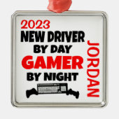 Nieuwe Driver Gamer Metalen Ornament (Voorkant)