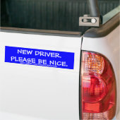 NIEUWE DRIVER.GELIEVE TE ZIJN NICE, www.zazzle.com Bumpersticker (Op Truck)