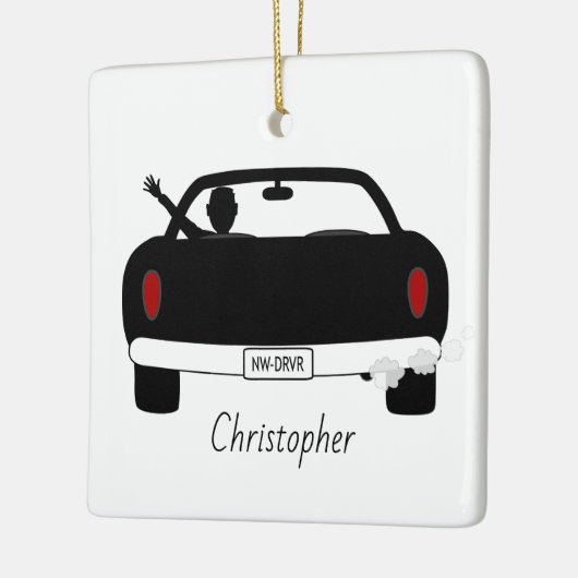 Nieuwe driver Guy op maat Keramisch Ornament (Links)