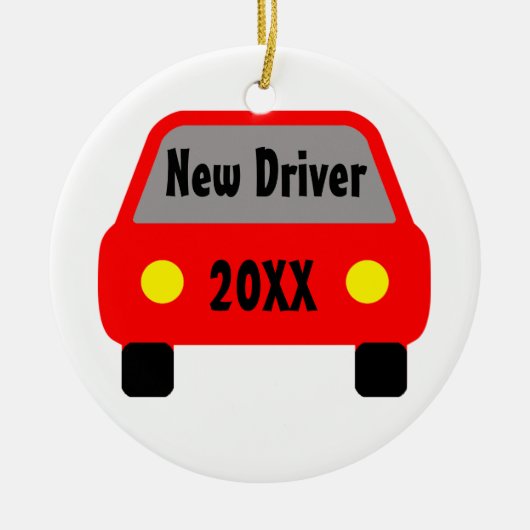 Nieuwe driver keramisch ornament (Voorkant)