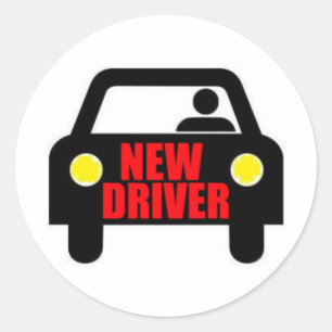 Nieuwe driver ronde sticker