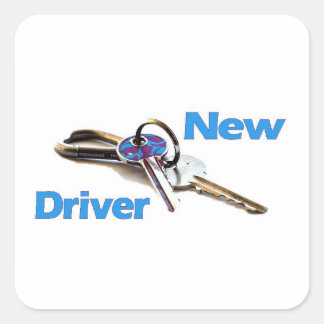 Nieuwe driver vierkante sticker