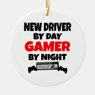 Nieuwe driver voor dag tegen nacht keramisch ornament