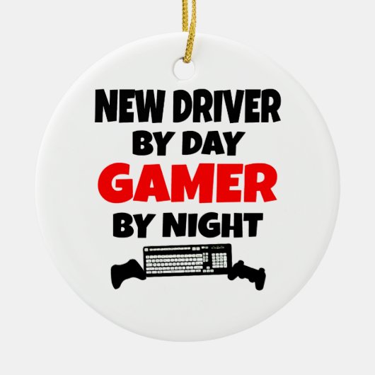 Nieuwe driver voor dag tegen nacht keramisch ornament (Voorkant)