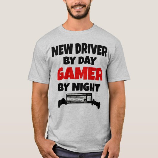 Nieuwe driver voor dag tegen nacht t-shirt (Voorkant)