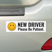 Nieuwe driver: wees geduldig bumpersticker (Op auto)