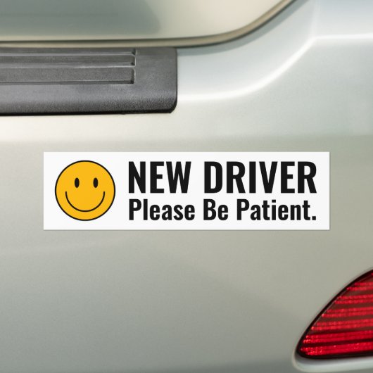 Nieuwe driver: wees geduldig bumpersticker (Op auto)