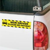 Nieuwe driver Wees geduldig Bumpersticker (Op Truck)