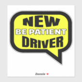 Nieuwe driver wees geduldig sticker (Vel)