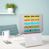 Nieuwe drivertekst - Eenvoudig stuurprogramma nieu Sticker (Laptop op bureau)