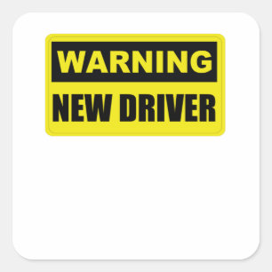Nieuwe driverwaarschuwing - Fungerend Warning Bump Vierkante Sticker