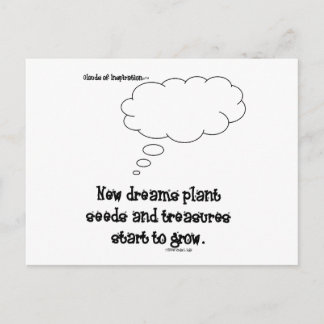 nieuwe dromen plant zaaigoed briefkaart