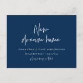 Nieuwe droom Home Adres Aankondiging, Moderne Mari Briefkaart (Voorkant)