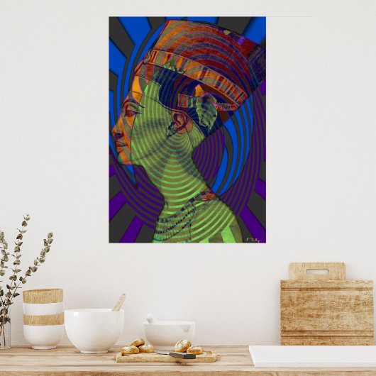 Nieuwe druk op Nefertiti Poster (Keuken)