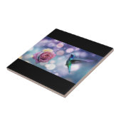 Nieuwe Eden Hummingbird & Roos Tegeltje (Zijkant)