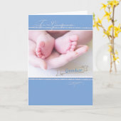 Nieuwe eerste keer grootouders, kleinzoon, Blue Co Kaart (Gele Bloem)