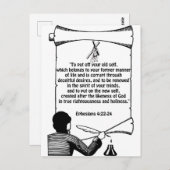 Nieuwe Efhesians Bijbelprijsvragen 4:22-24 Briefkaart (Voorkant / Achterkant)