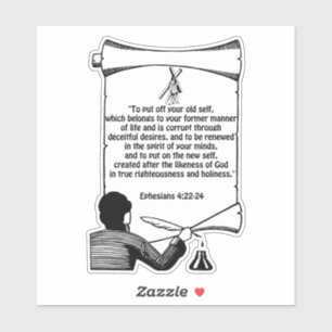 Nieuwe Efhesians Bijbelprijsvragen 4:22-24 Sticker