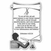 Nieuwe Efhesians Bijbelprijsvragen 4:22-24 Sticker (Voorkant)