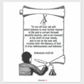 Nieuwe Efhesians Bijbelprijszetters 4:22-24 Sticker (Vel)