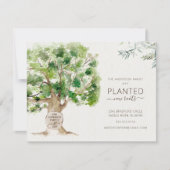 Nieuwe eikenboomstammen die aankondiging verplaats (Voorkant)