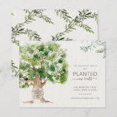 Nieuwe eikenboomstammen die aankondiging verplaats (Voorkant / Achterkant)