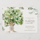 Nieuwe eikenboomstammen die aankondiging verplaats (Voorkant / Achterkant)