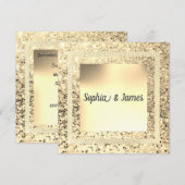 Nieuwe Elegant Sparkle bruiloft nodigt goudsepia u Kaart (Voorkant / Achterkant)