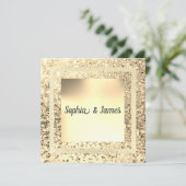 Nieuwe Elegant Sparkle bruiloft nodigt goudsepia u Kaart (Staand voorkant)