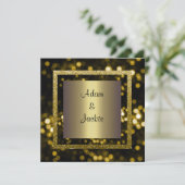 Nieuwe elegant voor huwelijksgoud kaart (Staand voorkant)