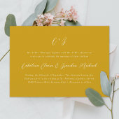 Nieuwe Elegantie Calligrafie Monogram Namen Geel Kaart