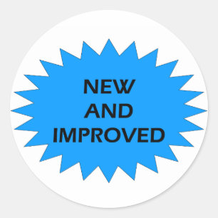 NIEUWE EN BETERE Blauwe Ster Ronde Sticker