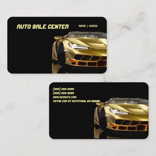 Nieuwe en gebruikte autoverkoop - automatische ver visitekaartje (Voorkant / Achterkant)