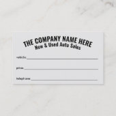 Nieuwe en gebruikte autoverkoop - automatische ver visitekaartje (Achterkant)