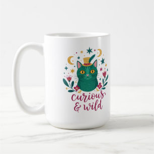 Nieuwe en Wilde Kat Koffiemok Originele Kunst