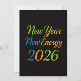 Nieuwe Energie Verse Start 2026 Kleurrijke Motivat Feestdagenkaart