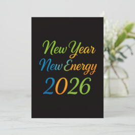 Nieuwe Energie Verse Start 2026 Kleurrijke Motivat Feestdagenkaart