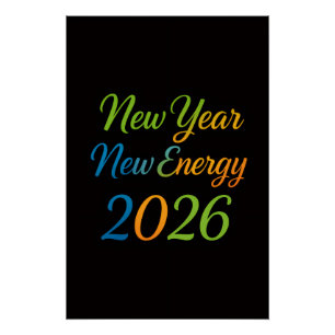 Nieuwe Energie Verse Start 2026 Kleurrijke Motivat Perfect Poster