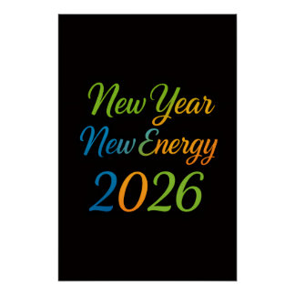 Nieuwe Energie Verse Start 2026 Kleurrijke Motivat Perfect Poster