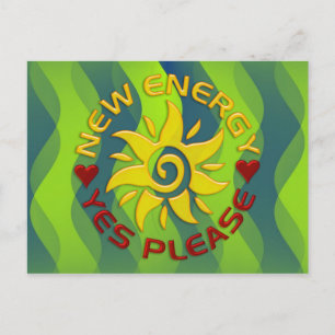 NIEUWE ENERGIEBESPARING groene golven Briefkaart