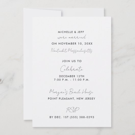 Nieuwe Engeland Beach Gevluchte Huwelijksaankondig Kaart (Achterkant)