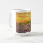 nieuwe engelse dorpszonsondergang koffiemok (Voorkant links)